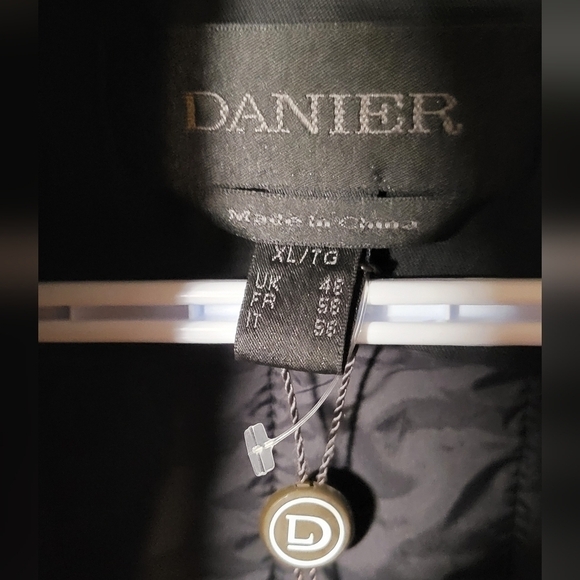 Danier mens quilted black jacket snap close 5pockets oversized XL cotton jacket - Picture 8 of 9